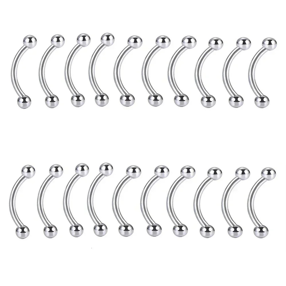 Bulk Multi Size 16G 12mm Steel Curved Barbell Eyebrow Piercing 614mm Bar m Ball Ear 250606