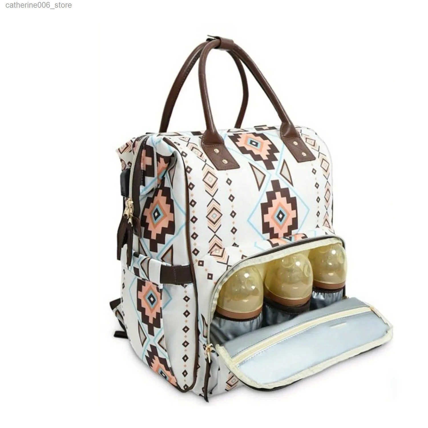 Large capacity multifunctional travel bag diaper bag portable mother and baby bag with insulation bag and pacifier box y250609K9YD