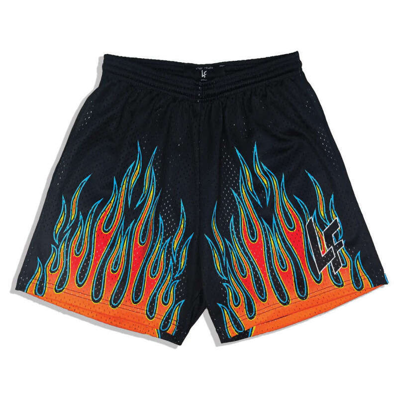 American Style Printed Mesh for Men 2025 Summer Fashion Trend Flame Beach Shorts Casual Comfortable Quick-Dry Pants