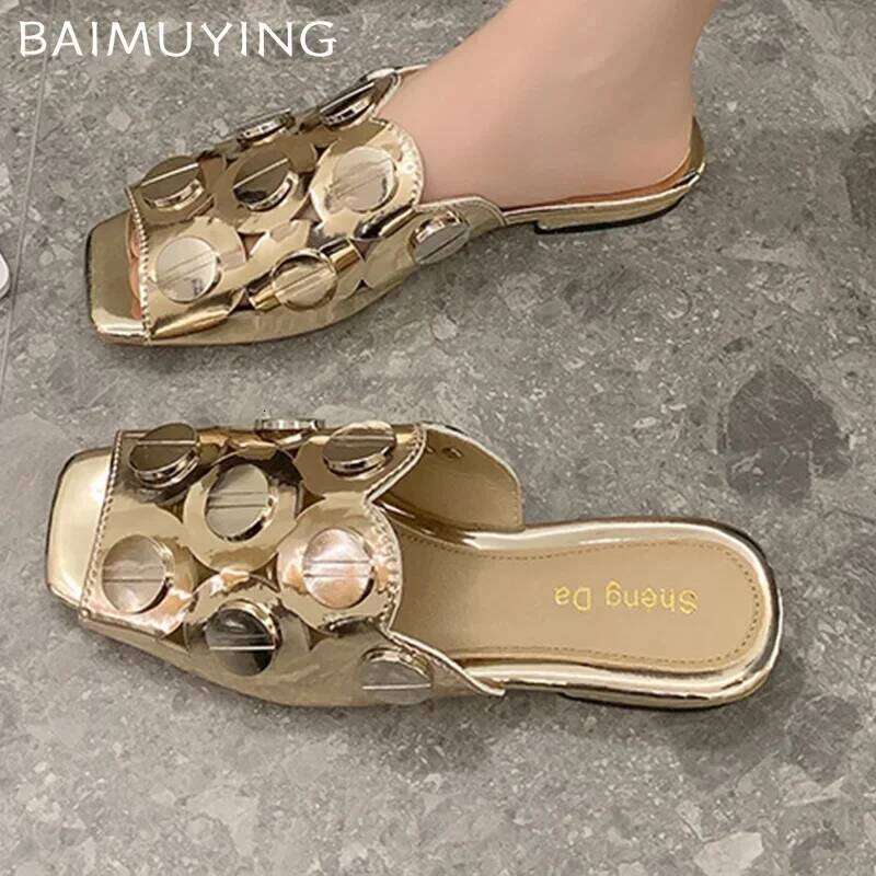 Designer Women Slippers Elegant Heeled Sandals Fashion Woman Shoes 2025 Brand Slides Chunky Party Dress New Mujer Zapatos