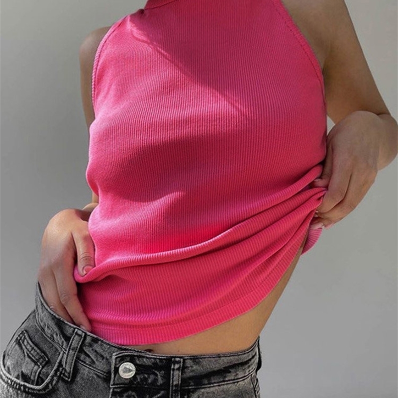 Ribbed Knitted Tops Neck Summer Basic Shirts White Black Casual Sport Vest Off Shoulder Green Womens Tank Top 250527