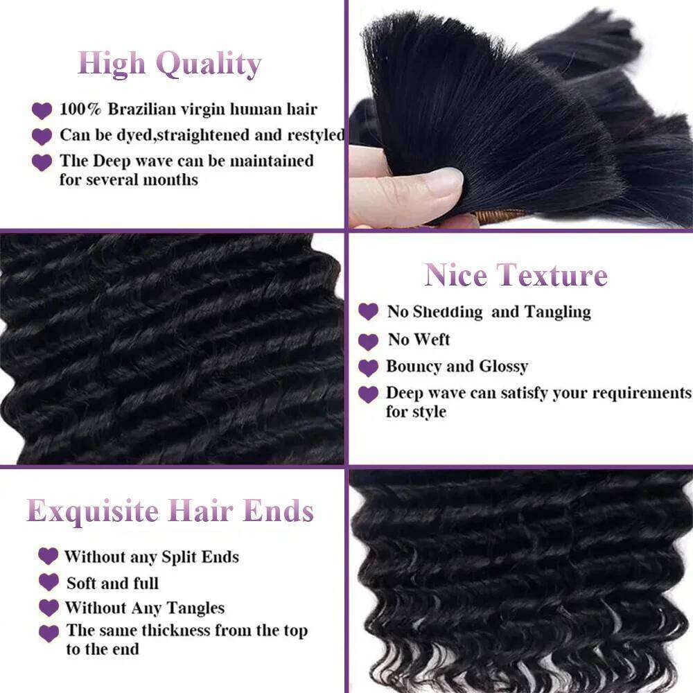 Raw 100% For Braiding Deep Curly Bulk Vieamese Human Hair Extensions No Weft Bundles