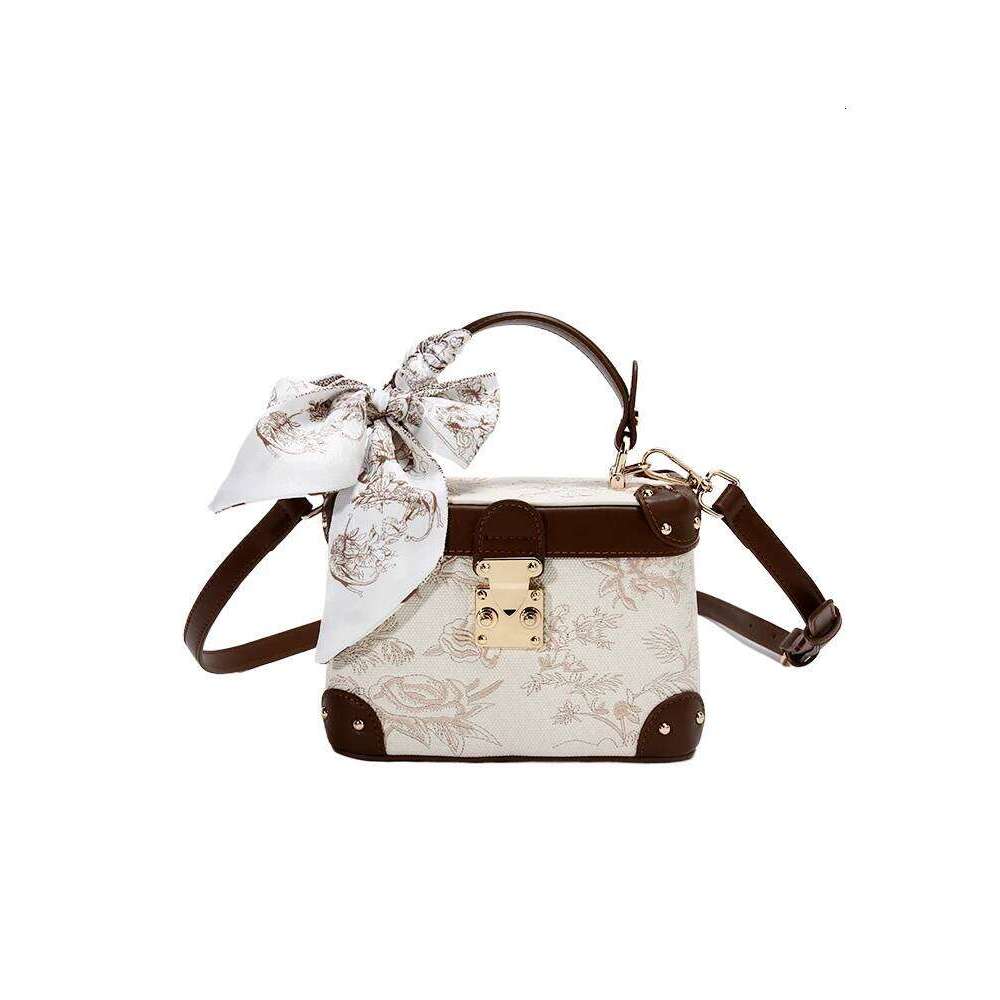 Box Bag With Delicate Embroidery Printing Scarves Women's Popular And Fashion Shoulder Handbag For Party