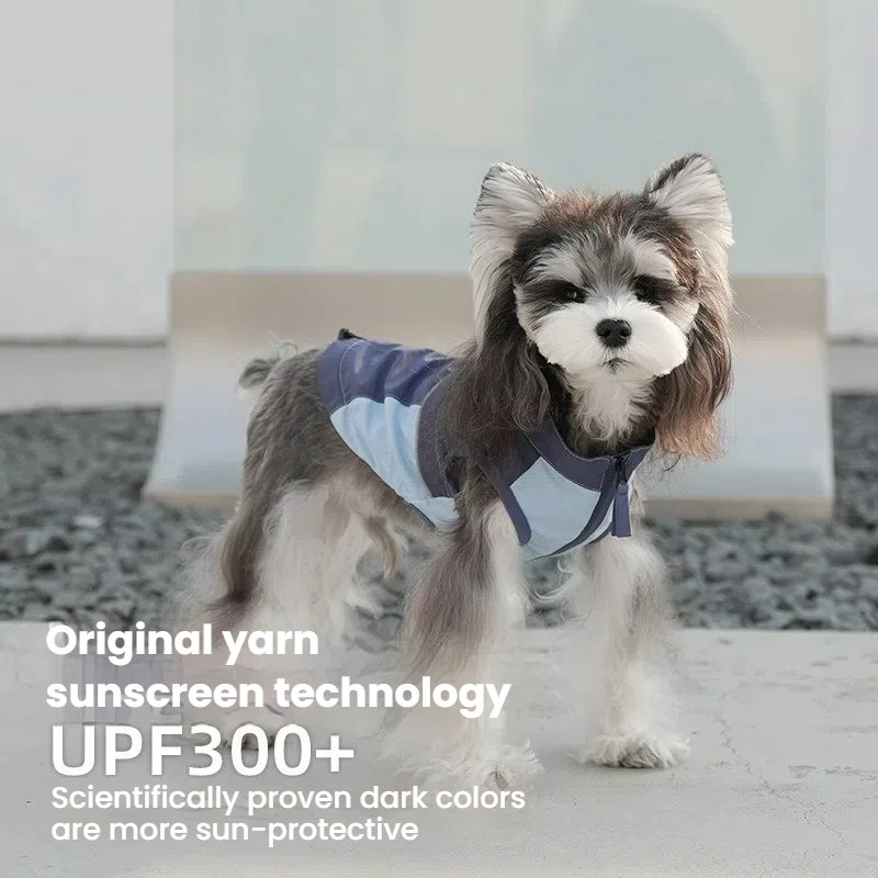 Outdoor Pet Sun Protection Vest with UPF300+ & Safety Zipper - Breathable Dog & Cat T-Shirt