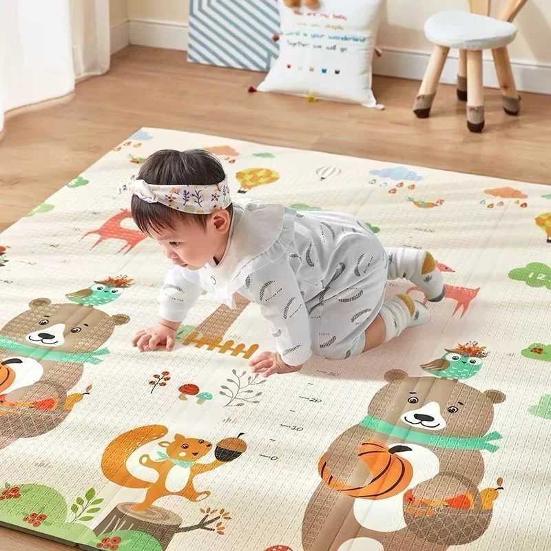 Portable Waterproof Foldable Baby Play Mat for Home and Baby Mats for Activities Camping and Beach Play Mats Home Floor Carpet y250609Q9UO