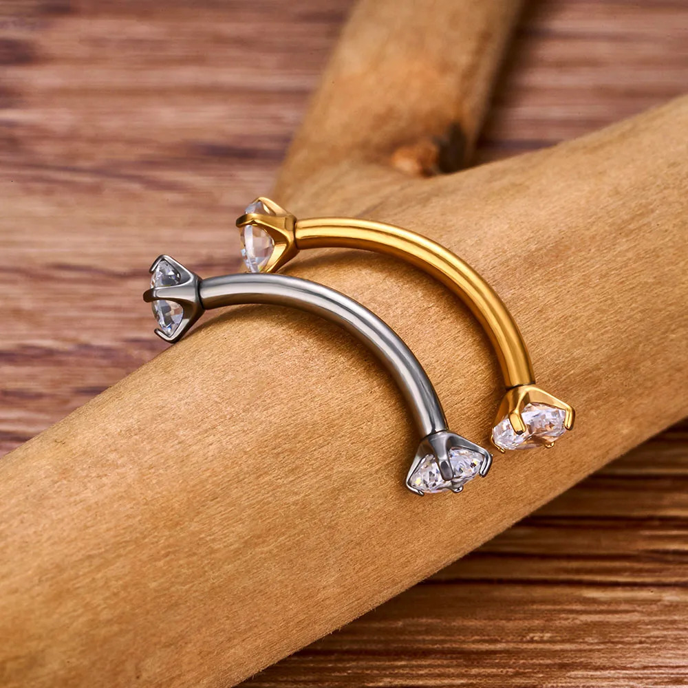 G23 Ear Cartilage Nail Nasal Septum Ring Eyebrow Bending Rod Head Four Claw Internal Thread Perforated Jewelry ear nail 250606