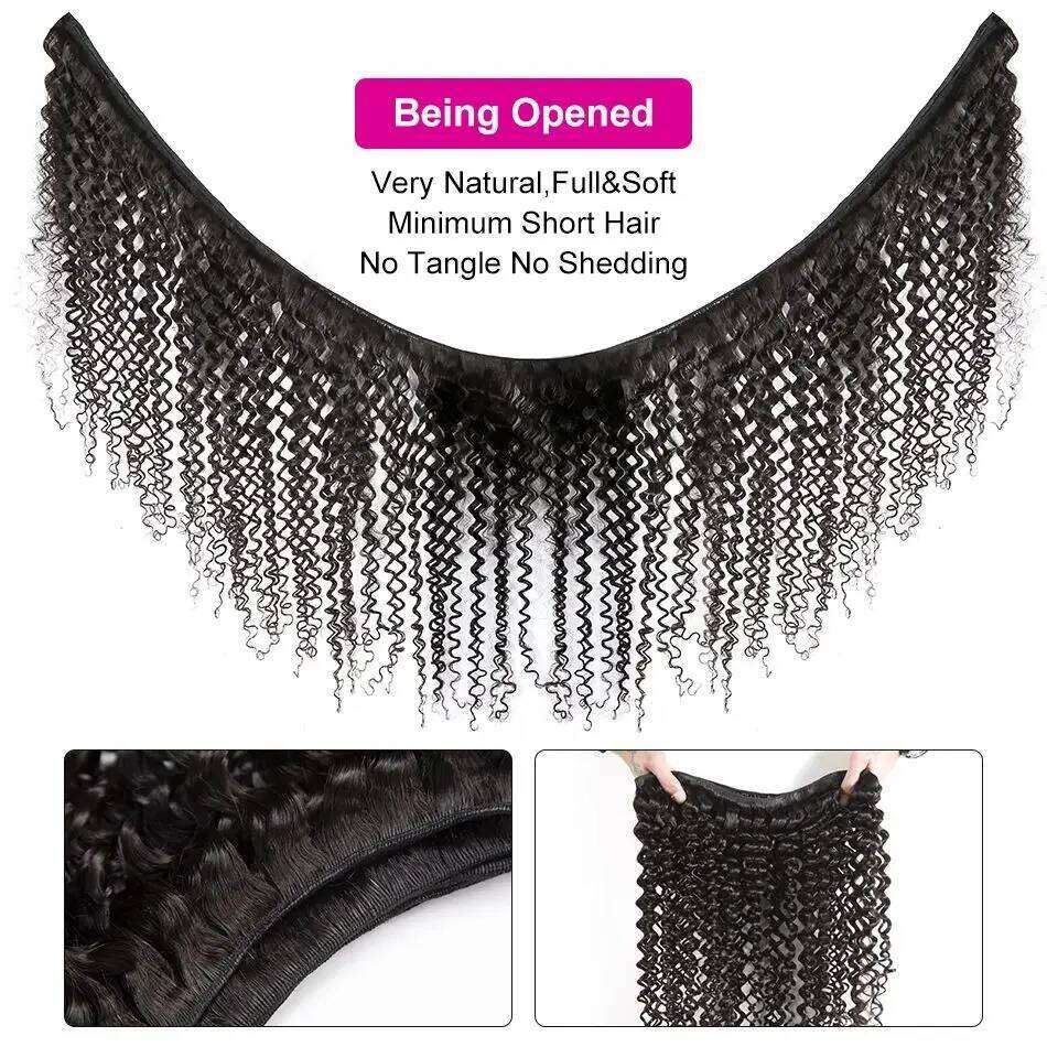 Burmese Deep Wave Bundles With 13X4 Frontal Closure Deals 100% Raw Human Weaving Curly Hair Bundle