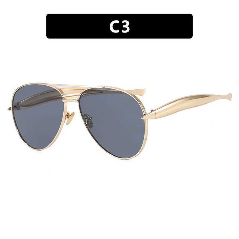Ruiao Womens Oversized Pilot Sunglasses Gold Metal Frame UV400 Luxury Vintage Shades Designer Fashion Accessories 2025 M250609