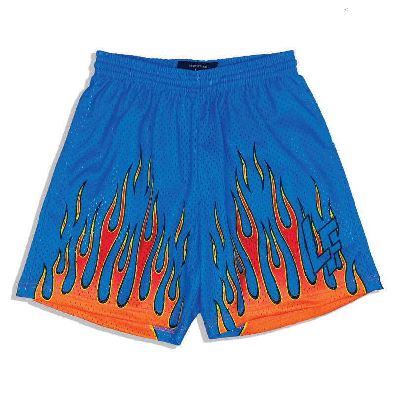 American Style Printed Mesh for Men 2025 Summer Fashion Trend Flame Beach Shorts Casual Comfortable Quick-Dry Pants