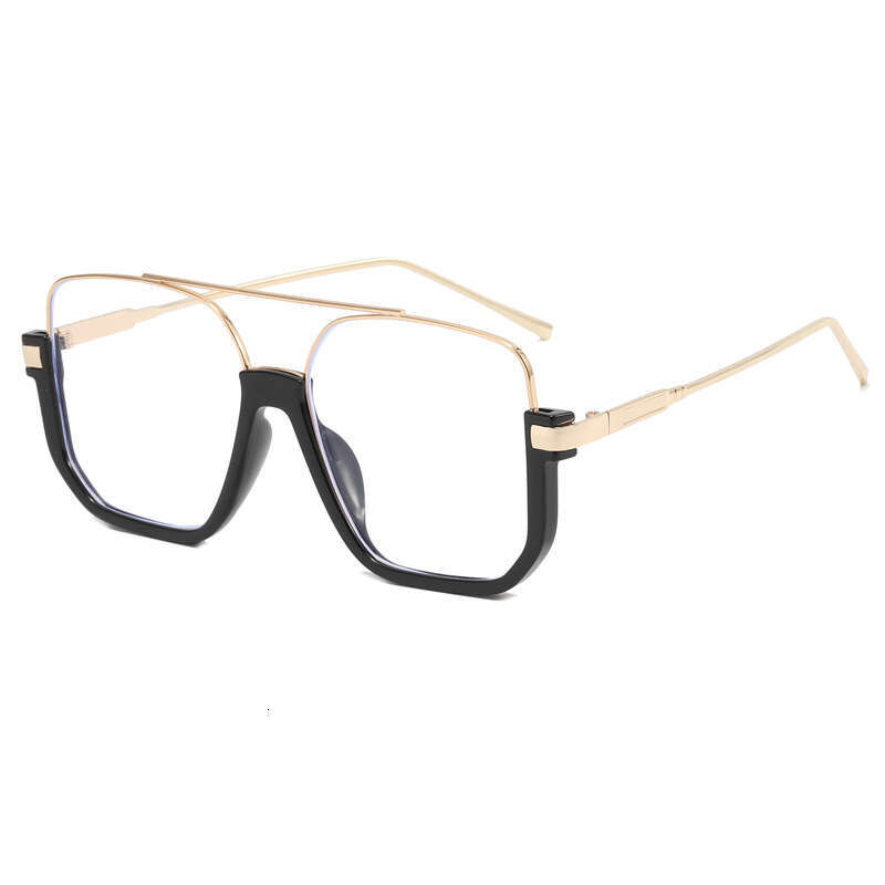 DHCollections for Women Summer No Makeup Double Bridge Large Frame Anti-Blue Light Glasses Ins Internet Celebrity High-End Street Style Sunglasses
