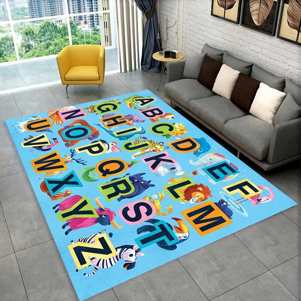 ABC Cartoon Alphabet Children Crawling Kids Playroom Early Education Area Rug Carpet for Living Room Bedroom Sofa Non-slip Mat y2506099S6J