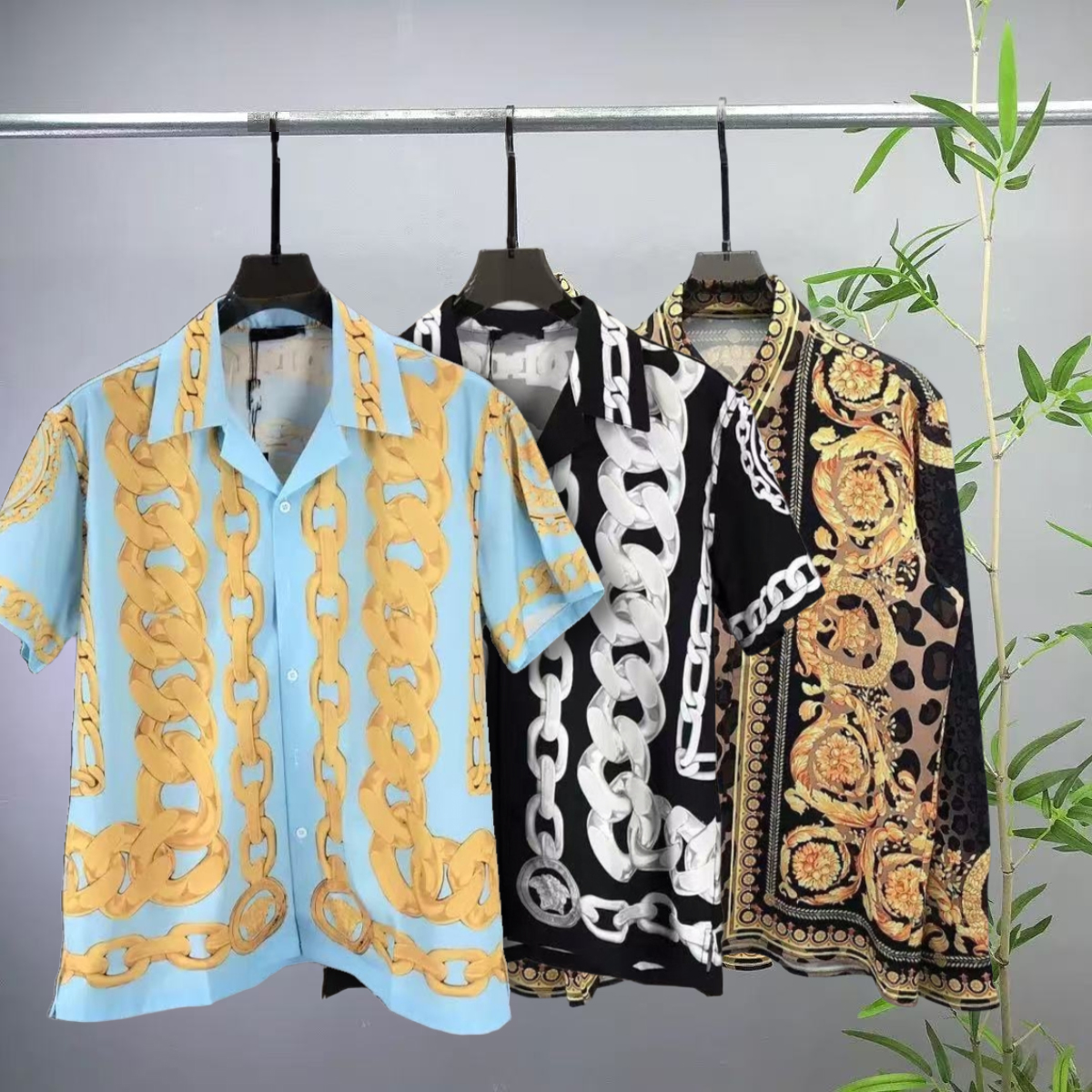 Luxury Designer Men's Dress sleeve Shirts New Fashion pattern Summer Casual Print Shirt Men's slim long sleeve shirt V01