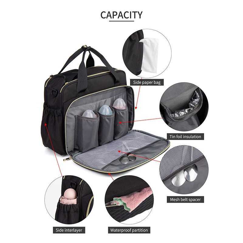 LEQUEEN Baby Diaper Bag Large Capacity Bag for Moms Baby Stroller Organizer Travel Mother Maternity Bags for Baby Women Handbag y250609HB2G