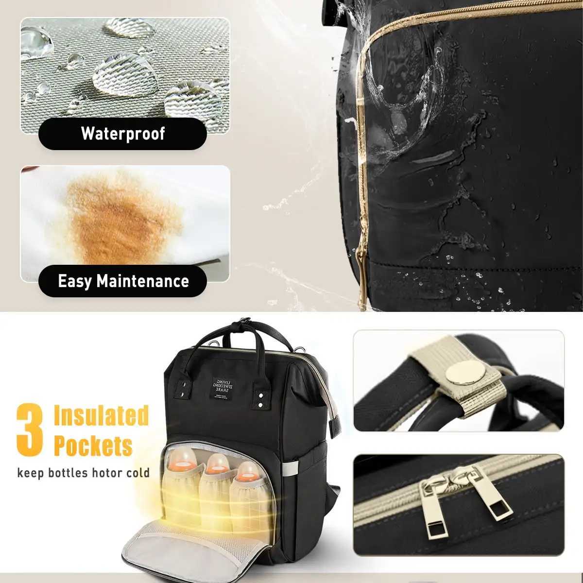 Nappy Backpack Bag Mummy Large Capacity Bag Mom Baby Multi-Function Waterproof Outdoor Travel Diaper Bags y250609GDHE