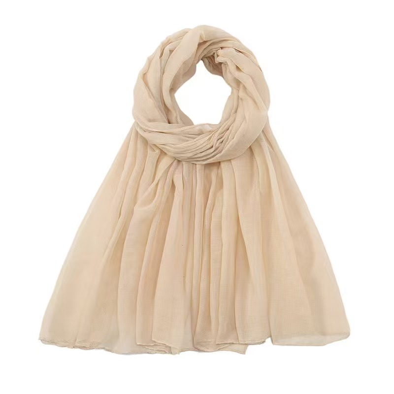 T921 pure color Bali yarn scarf female solid color shawl ladies head scarf single color sunscreen yarn scarf thin section