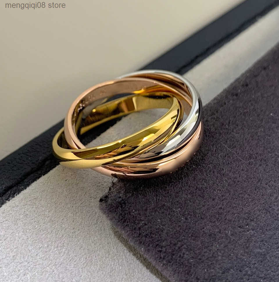 trinity ring top quty titanium steel gold plated US size 5 6 7 8 9 10 11 details same as products serial number with counter L250609