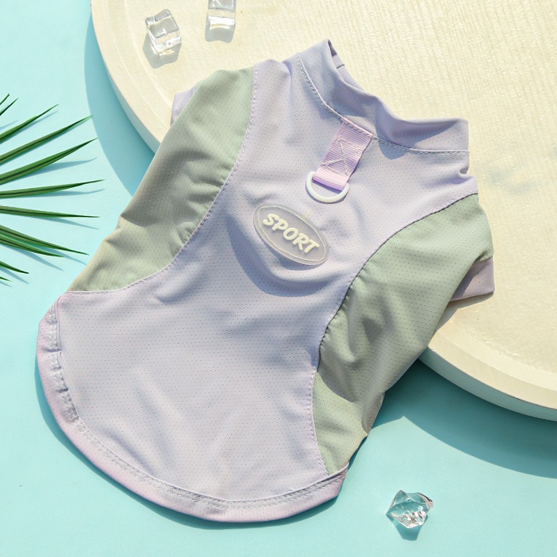 Summer Pet Cooling Vest Shirt for Dogs Cats, Breathable Sporty Design