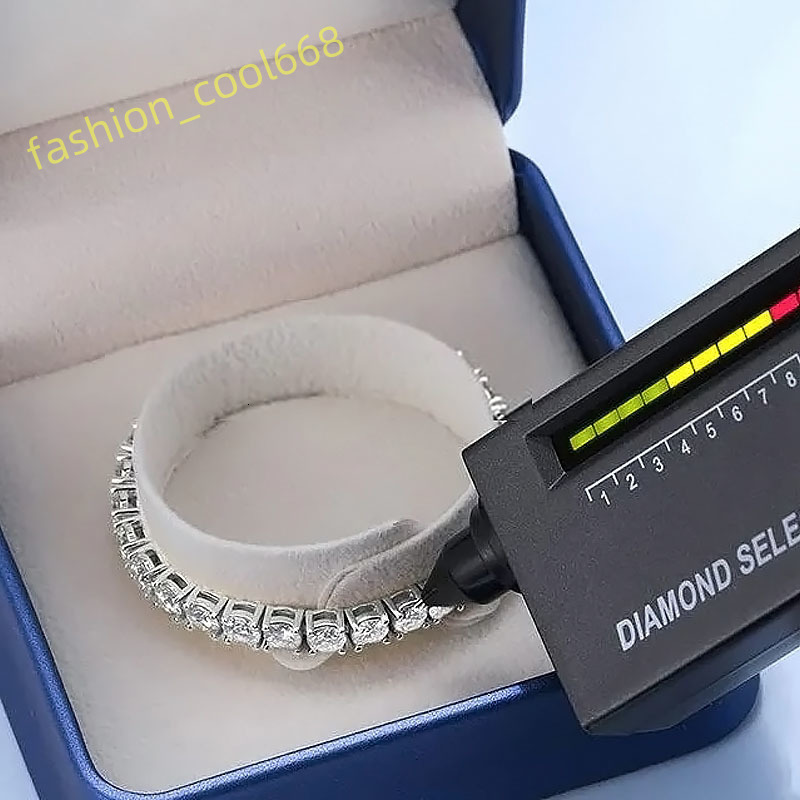 Unisex Sier Plated Designer Tennis Bracelet VVS Moissanite 3/4/5mm Wide Woman Jewelry Chain Bracelets Rapper Hip Hop Iced Out Chain for Valentines Day