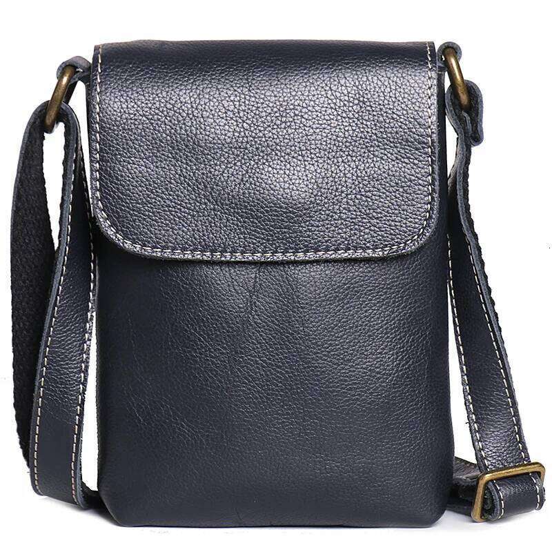 Nesitu Highend Vintage Brown Black Blue Genuine Leather Mini Shoulder Men Women Messenger Bags For Phone Purse New M3376
