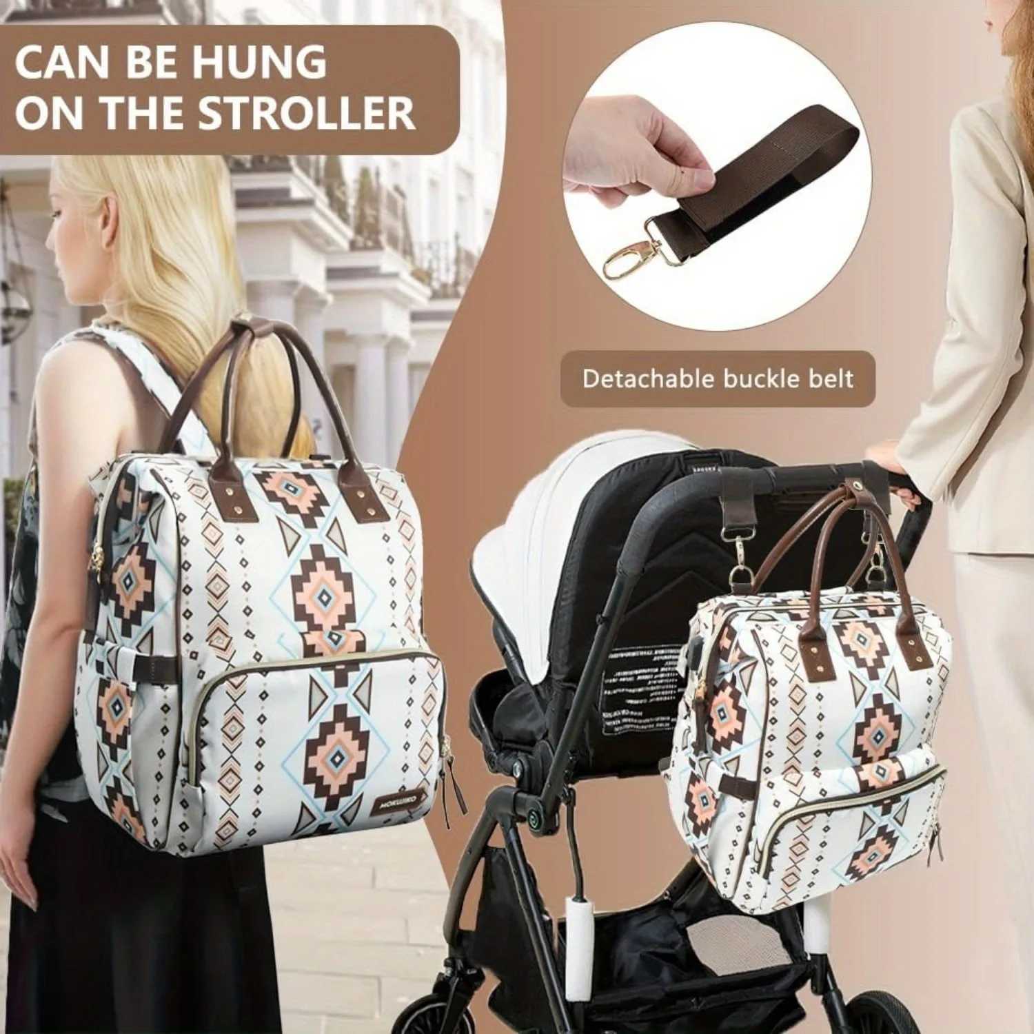 Large capacity multifunctional travel bag diaper bag portable mother and baby bag with insulation bag and pacifier box y250609K9YD
