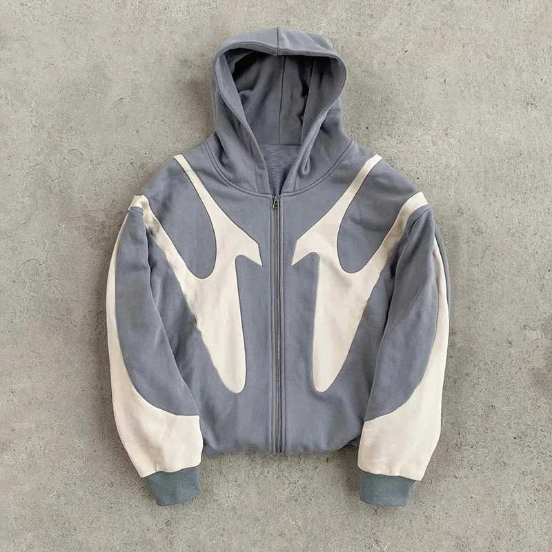 American Retro Letter Printed Devil Pattern Hoodie Y2k Harajuku Casual Couple Zipper Hoodies Sweatshirt Fashion Mens Clothing Z250609