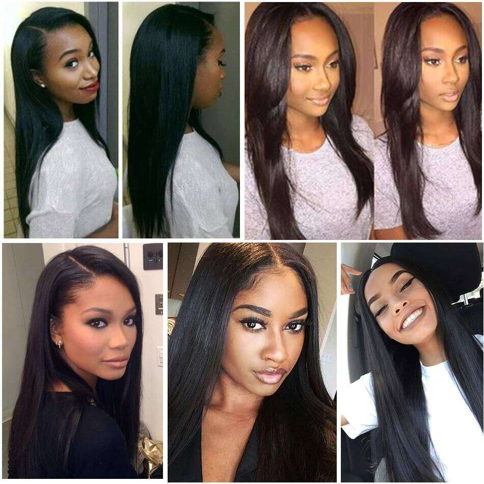 Brazilian Natural Remy 50g 4 Bundles Body Wave Human Hair With Transparent Lace Closure