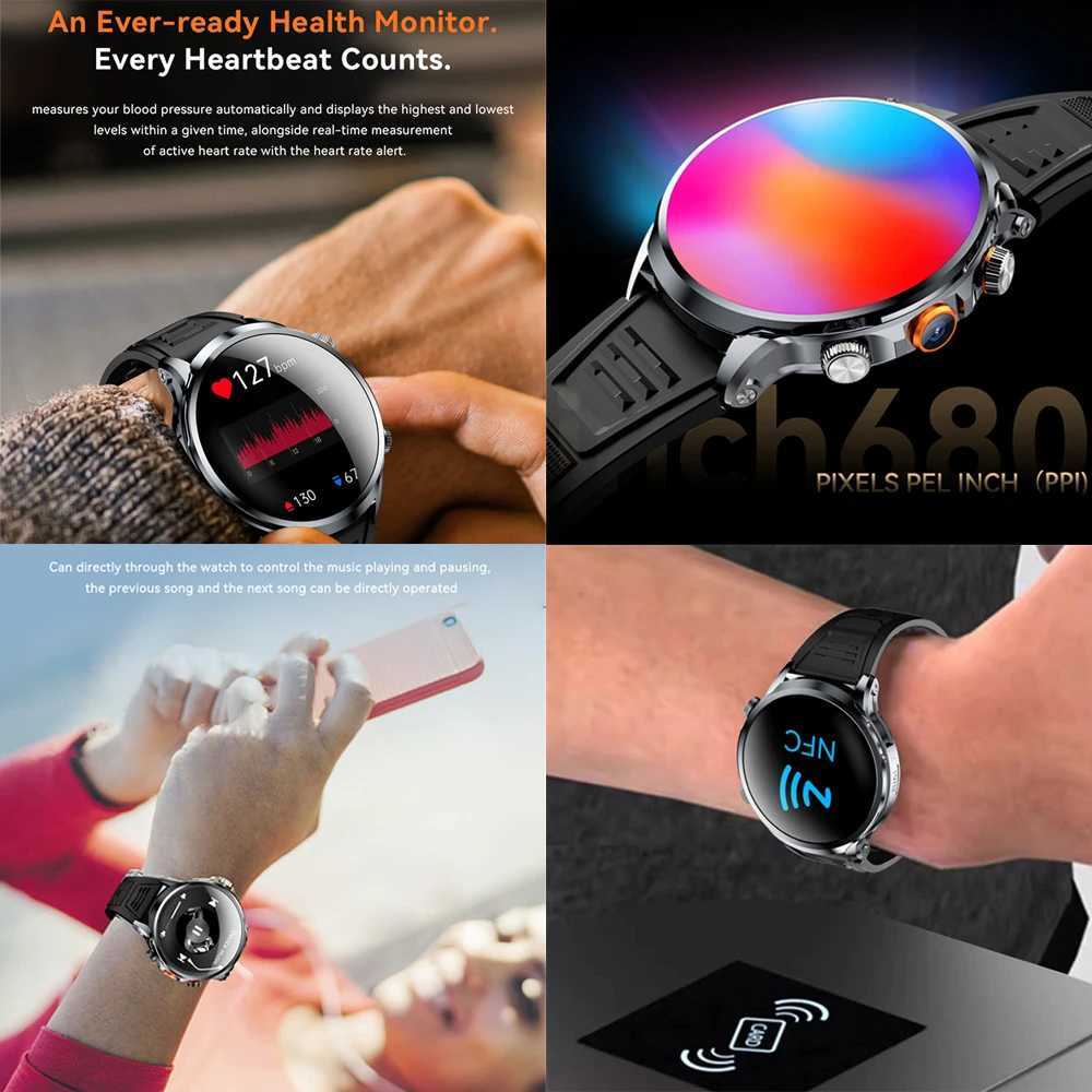 5G/4G Smart Watch for Men 1.95 inch AMOLED 8GB+128GB RAM HD 500W Camera WatchSmart GPS WIFI Google APP Download Smartwatch 1100 mAh X250609