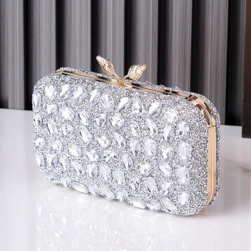 Blue Multi Color For Women Stone Clutch Bag Designer Purse Stylish Crystal Female Handbag Dia Wedding Party Bags