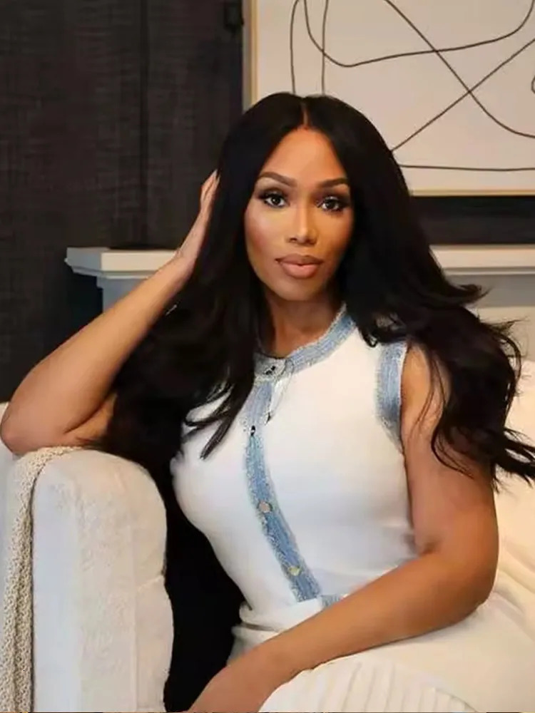 Women Elegant Pleated Patchwork Knitted Mini Dress Lady Round Neck Sleeveless Single Breasted Short Dresses 2025 Fashion Vestido 250530