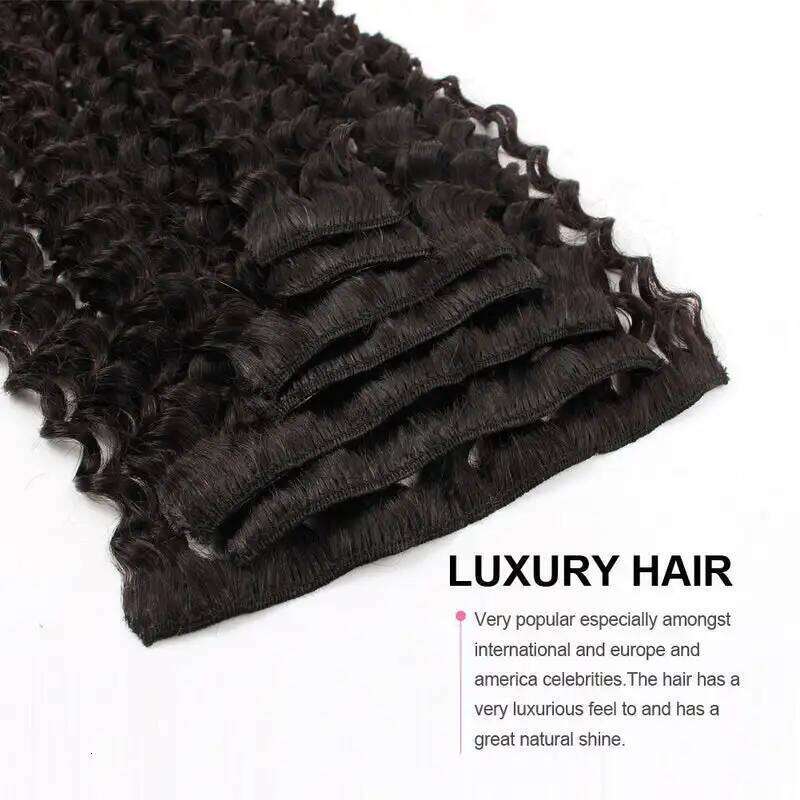 Curly Clip in No Weft for Women 100% Real Human Natural Black Bundels Colored Brazilian Remy Hair
