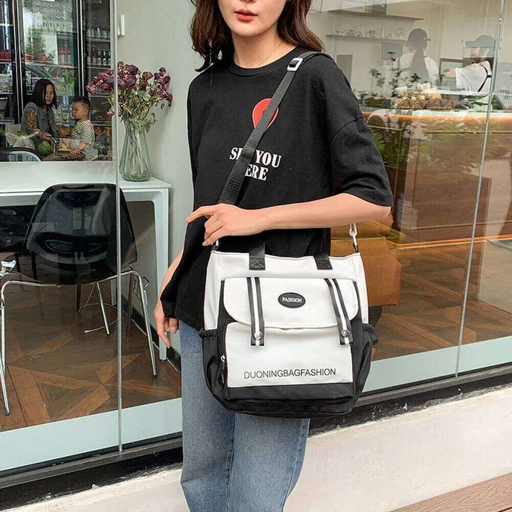 Colorblock Large Capacity School Bag Casual NEW hot Shoulder Purse for Women Teen Girls Students