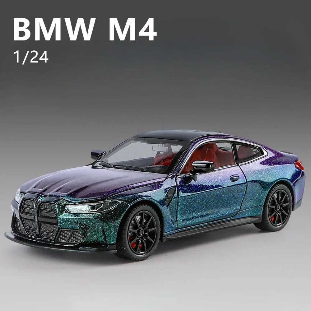 1 24 BMW M4 IM Alloy Miniature Car Diecast Metal Scale Car Model Sound Light Simulation Collection Children Toy Vehicle Gift W250609