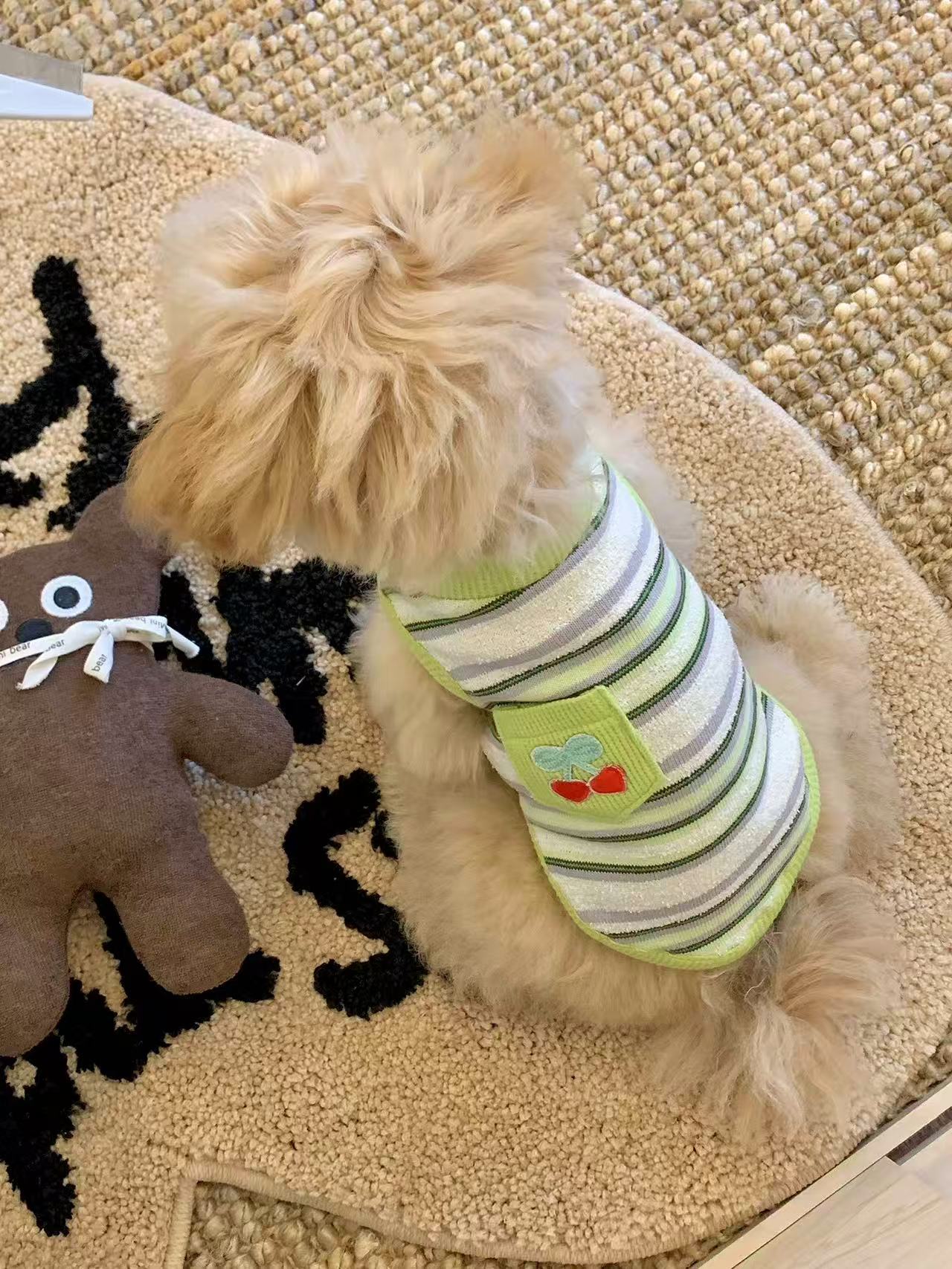 T00420 Original striped dog clothes summer thin bichon teddy small dog pet vest sling