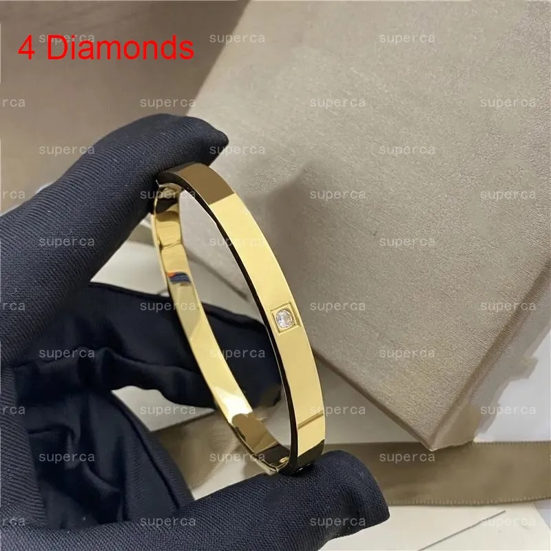 luxury screw designer bracelet women 18K V gold high polished cuff bracelets with screwdriver 6mm wide mens bangle jewelry gift Size 17- 21 with box 5eez7
