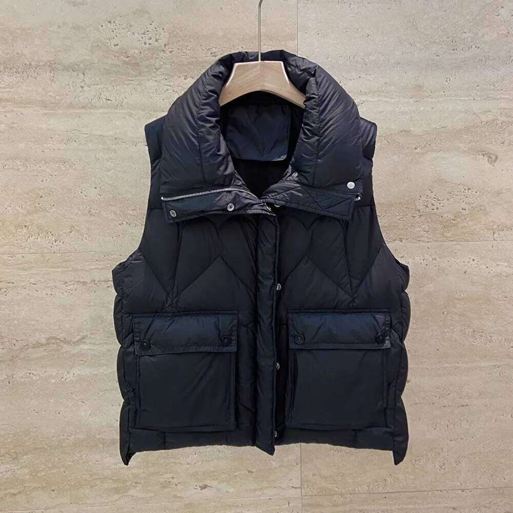 Down Vest Turn-down Collar Women Loose Outerwear Korean Style Student Coat Jacket Autumn Winter New Arrival Fashionable Tank Top