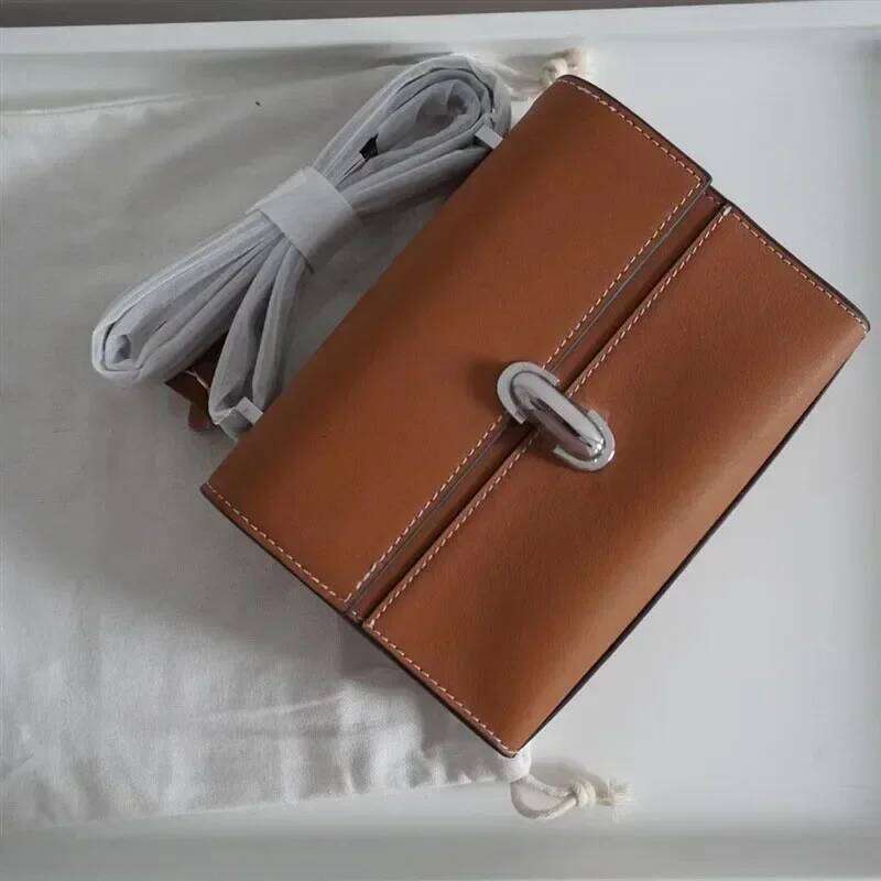 2024 Genuine Leather Retro Niche Suede Frosted Flip Small Square Handbag