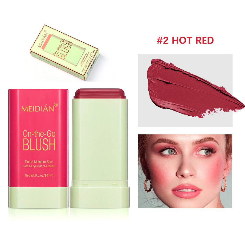 Waterproof 3-in-1 Blush Stick Functional Easy Color Rouge Blusher Cream High Color Rendering Blush Matte Contour Makeup 250121