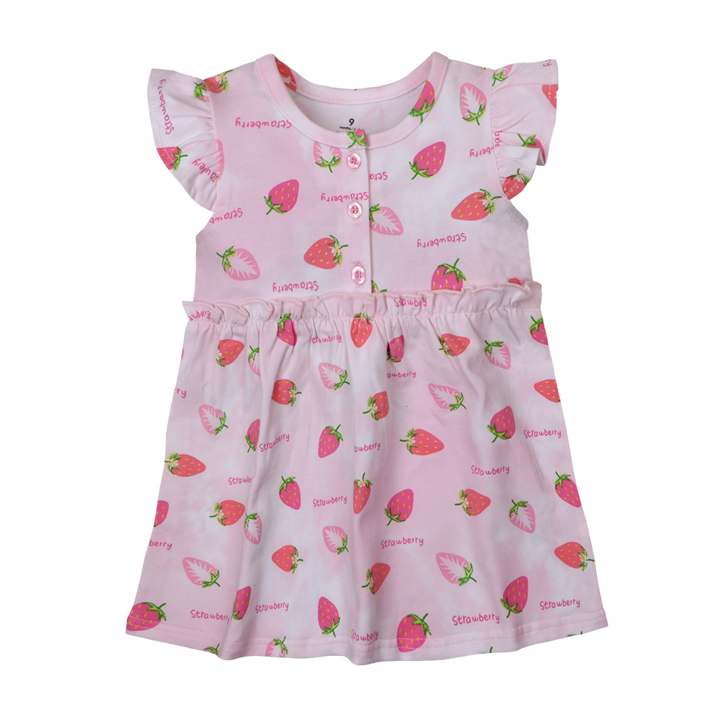 Customizable Girls Printed Princess Dresses Organic Cotton Girls Dance Dresses Summer Baby Dresses