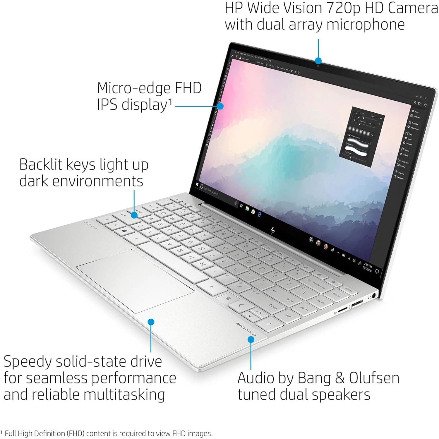 HP Laptop 13 13.3" 1920 x 1080 LED-Backlit Intel Core i5-1135G7 4-Core 8GB DDR4 256B SSD Windows 11 Home Silver(USED 90% NEW)