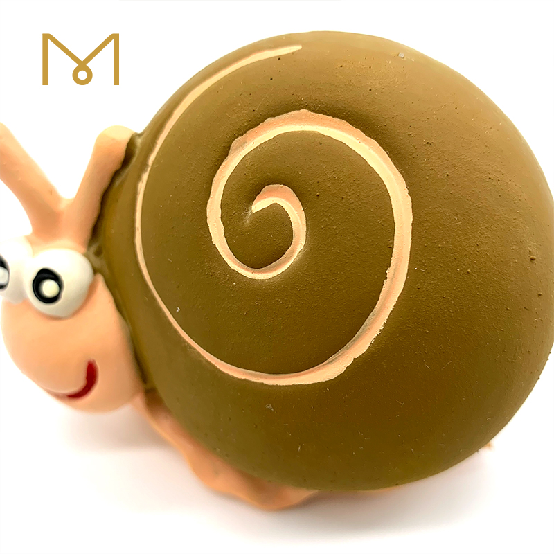 Screaming Snail Rubber Puppy Toys Eco friendly Cute Funny Squeaker New Natural Chew Soft Rubber Dog Pet Toy Wholesale for Dental and Mental Health 6pc
