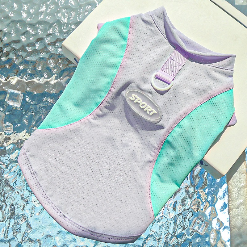 Summer Pet Cooling Vest Shirt for Dogs Cats, Breathable Sporty Design