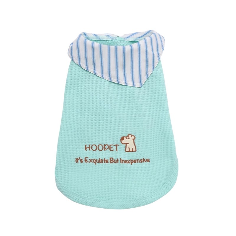 Pet Vest - HOOPET Breathable Waffle Dog & Cat Shirt with Striped Scarf Tie