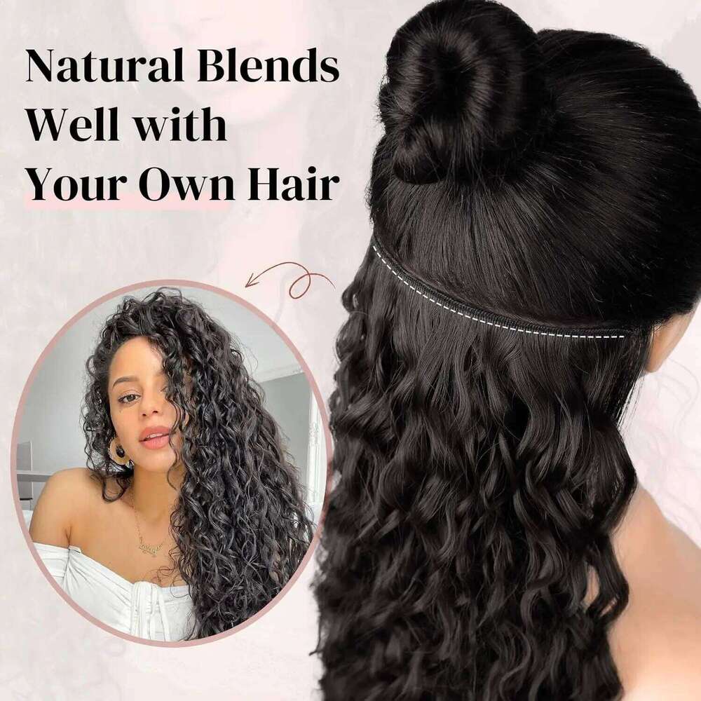 Curly Clip in No Weft for Women 100% Real Human Natural Black Bundels Colored Brazilian Remy Hair
