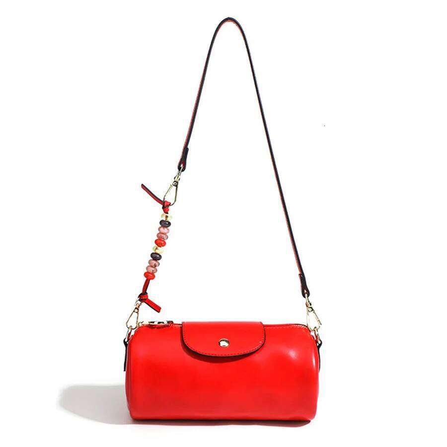 Fashion Round Cylinder Trendy Zipper Large Capacity Single Crossbody Pink/Black Pillow Bag For Femele Purse Handbags