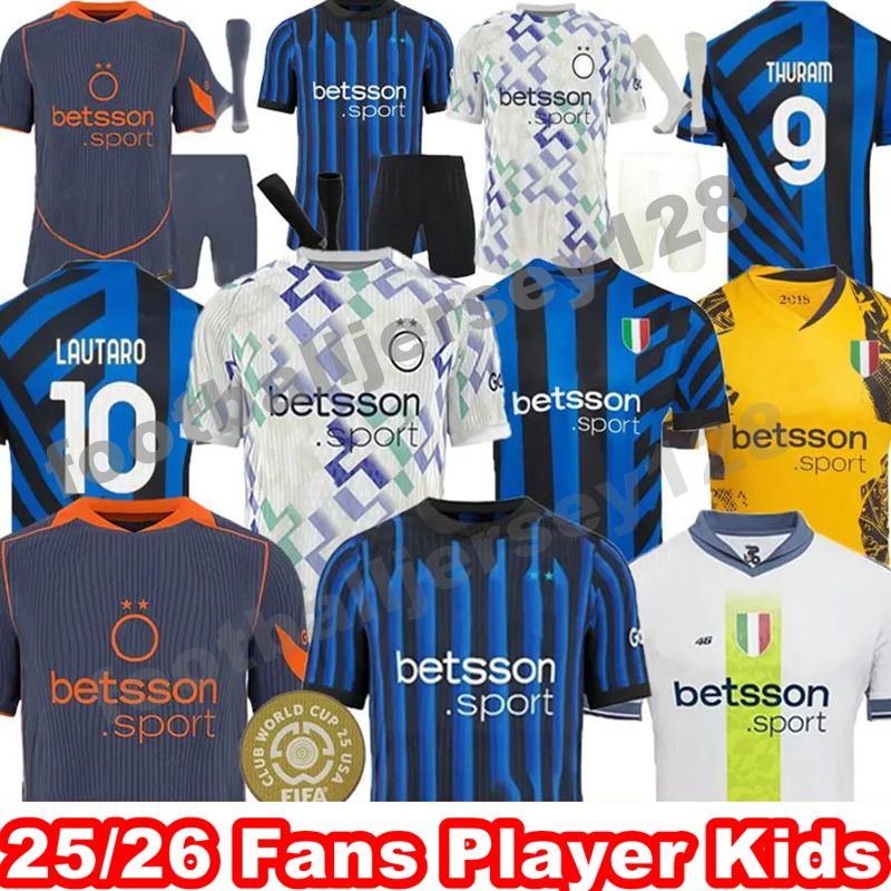 25 26 LAUTARO BARELLA InterS Milans soccer jerseys TAREMI CORREA THURAM DZEKO ASLLANI ARNAUTOVIC DIMARCO DUMFRIES BROZOVIC football shirt uniforms men kids kit