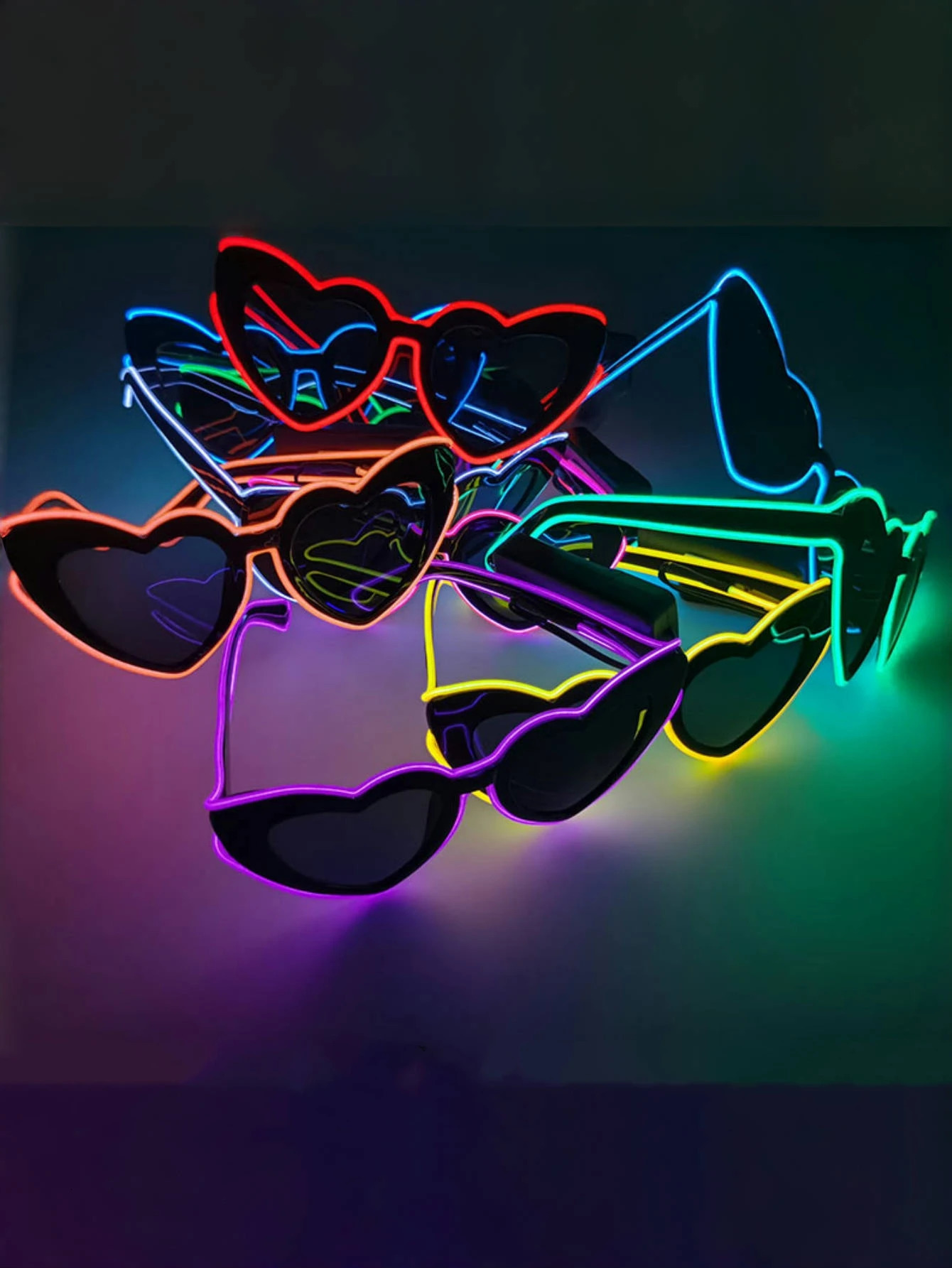 love for heart science and technology luminous glasses LED disco dancing luminous KTV bar electric syllable atmosp 250618