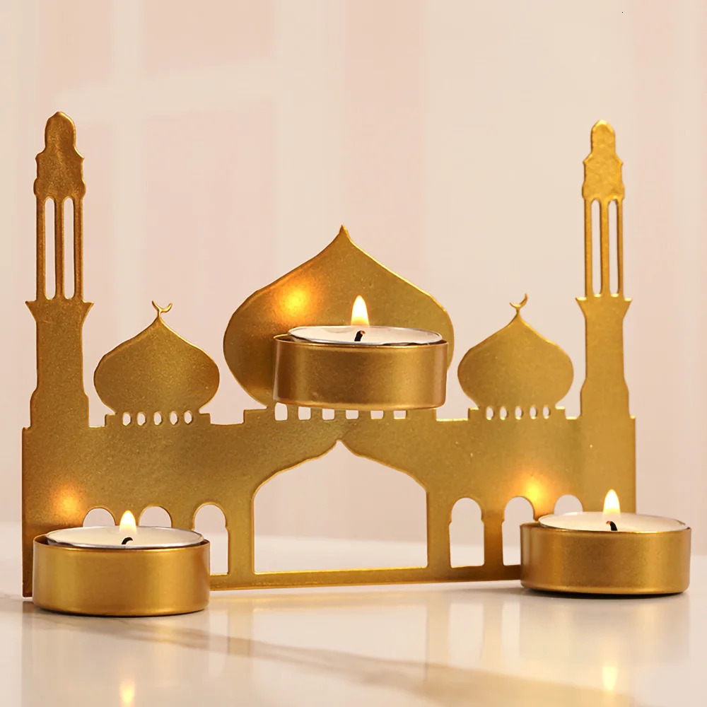 Ramadan Decoration Candle Holder Ramadan Candlestick Ornament Ramadan Candle Holder Islam Muslim Party Decor Desk Accessorie 250605