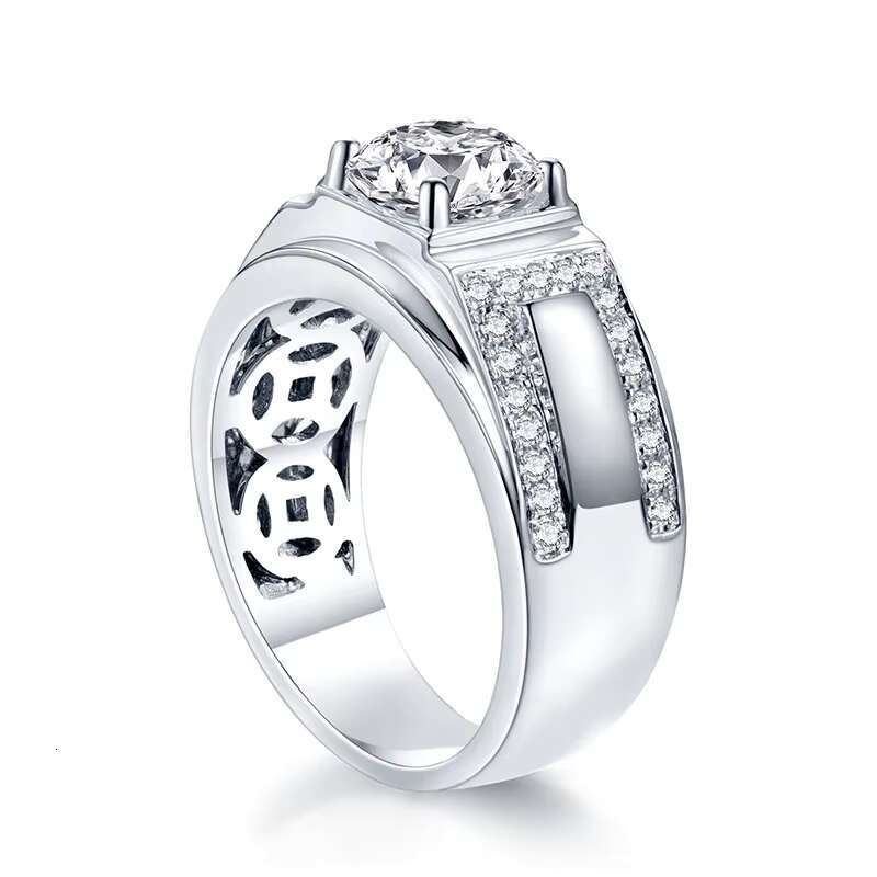 Sterling Jewelry Wedding Band Custom Fashion Eternity Fine Hip Hop Real Silver 925 for Men Diamond Moissanite Engagement Ring