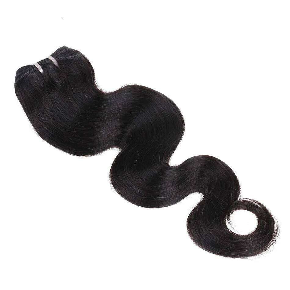 Brazilian Natural Remy 50g 4 Bundles Body Wave Human Hair With Transparent Lace Closure