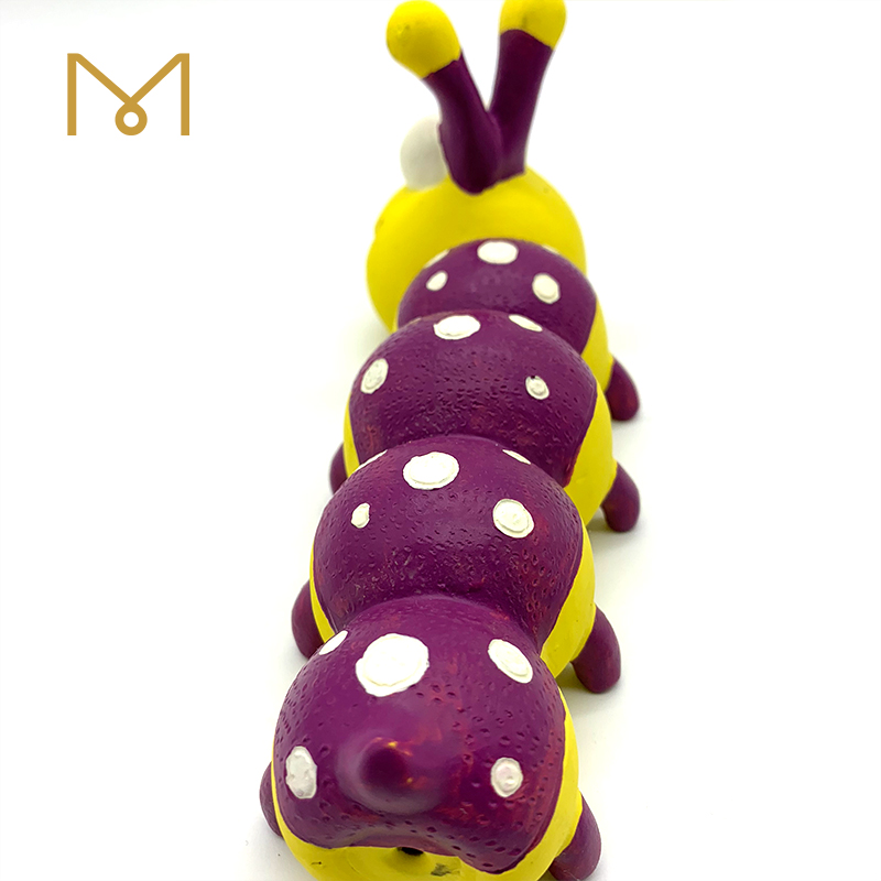 Latex Caterpillar Dog Chew Toys Eco Friendly Cute Squeaky Natural Soft Rubber Pet Toy 2pcs/Pack